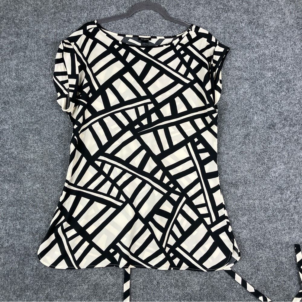 Ann Taylor Monochrome Patterned Blouse